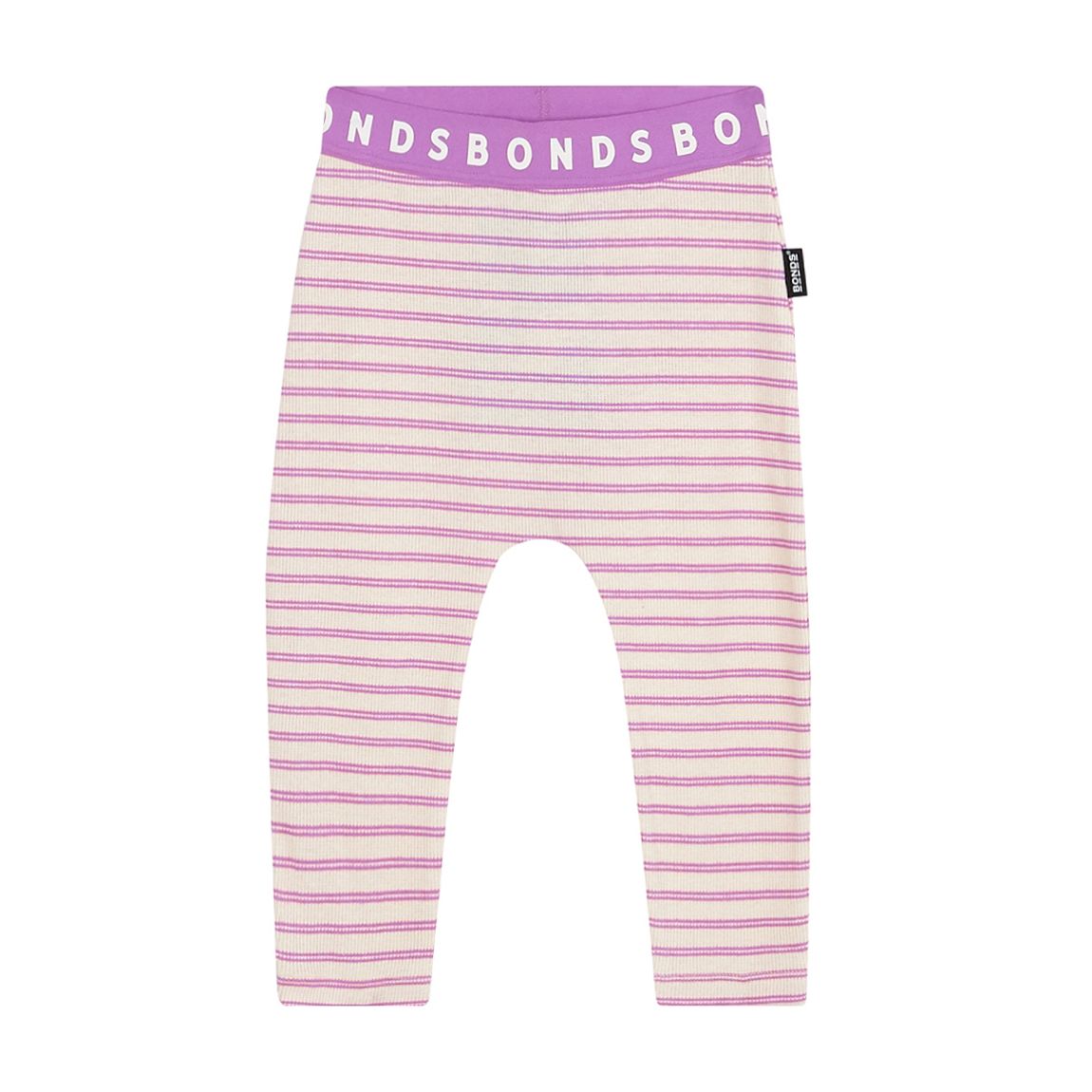 Purple Cotton Stripe Leggings main product photo