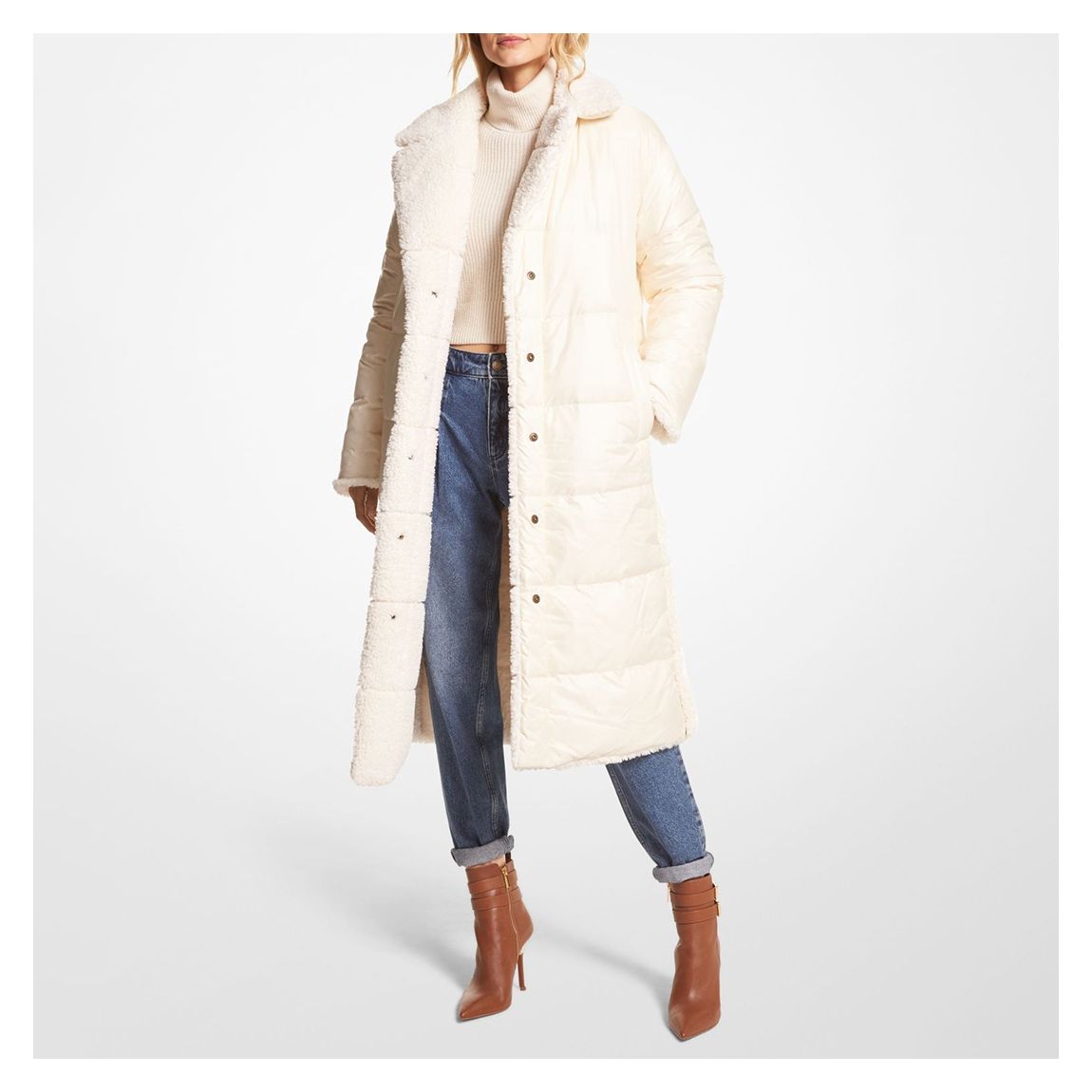 Cream Reversible Padded Coat main product photo
