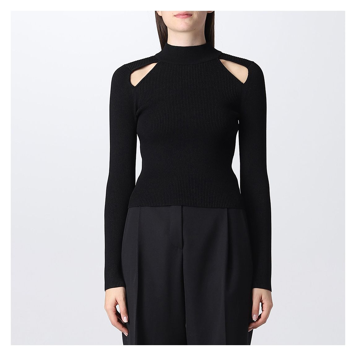 Black Cutout Mock Neck Jumper main product photo
