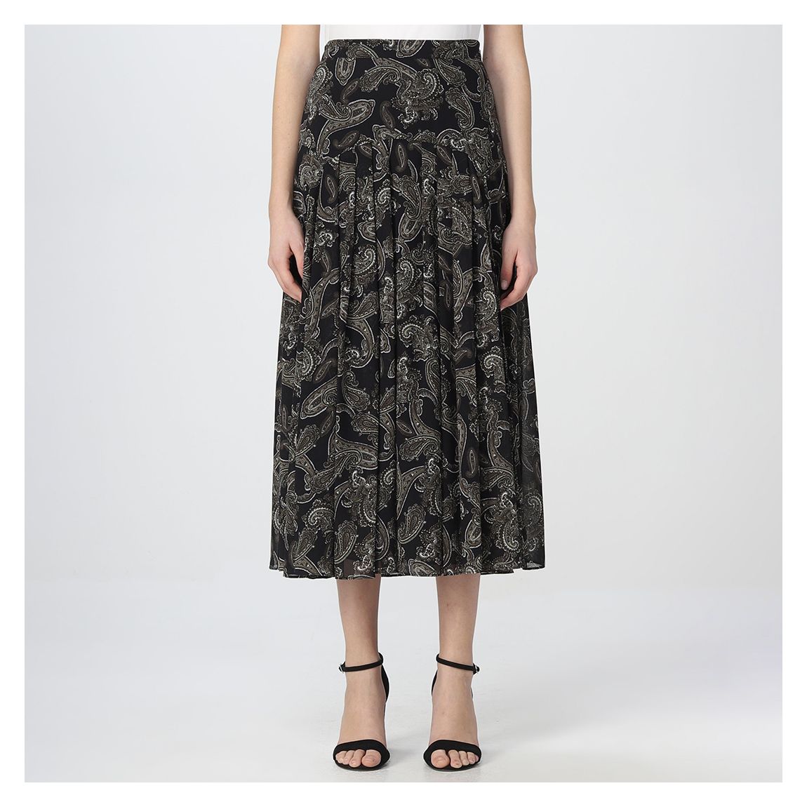 Olive French Paisley Split Skirt main product photo