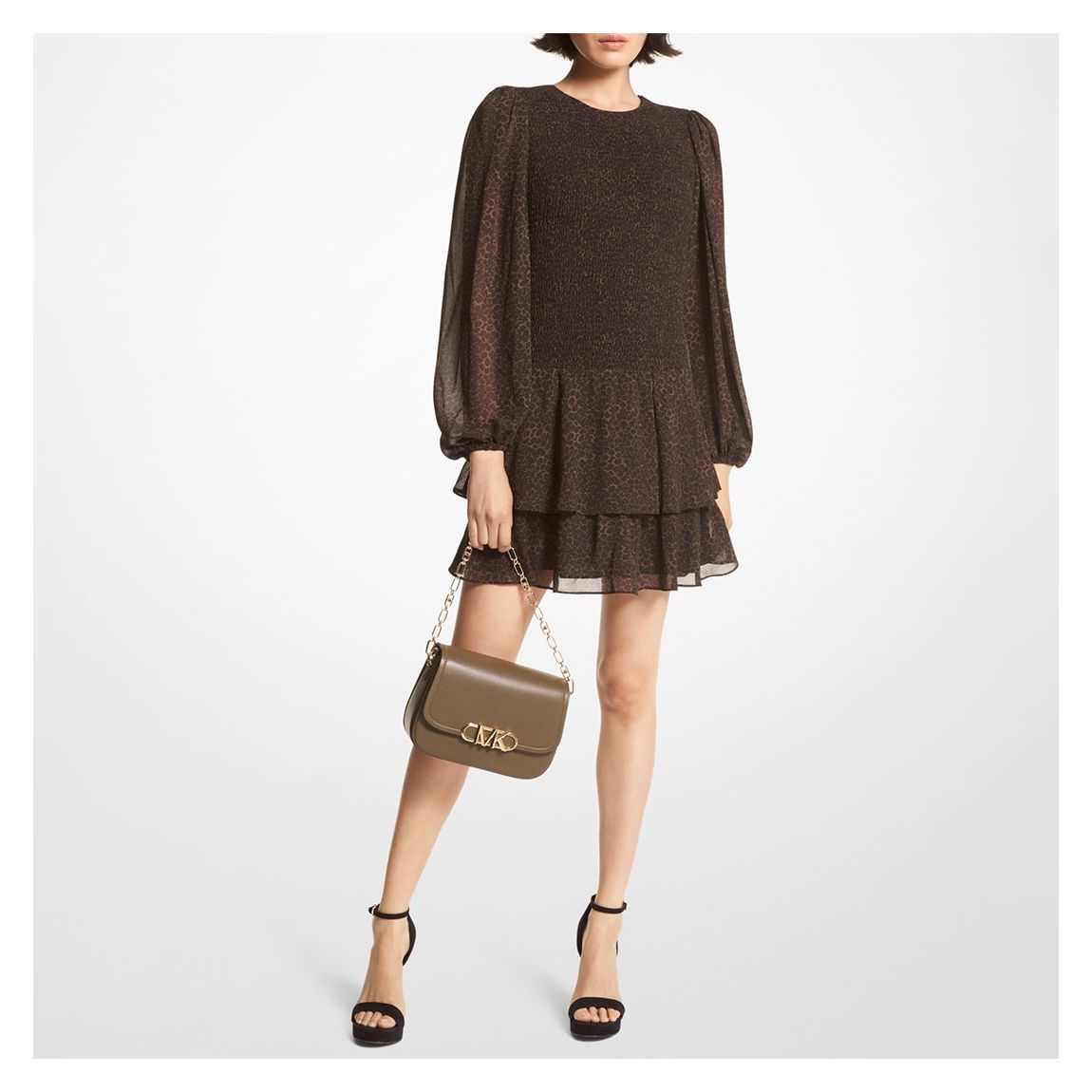 Brown Cheetah Smock Mini Dress main product photo