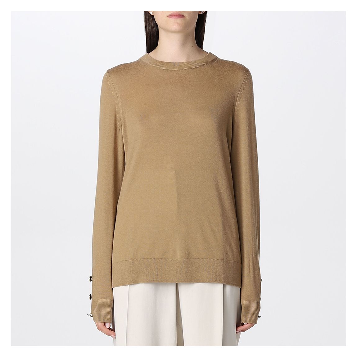 Camel Wool Blend Button Jumper main product photo