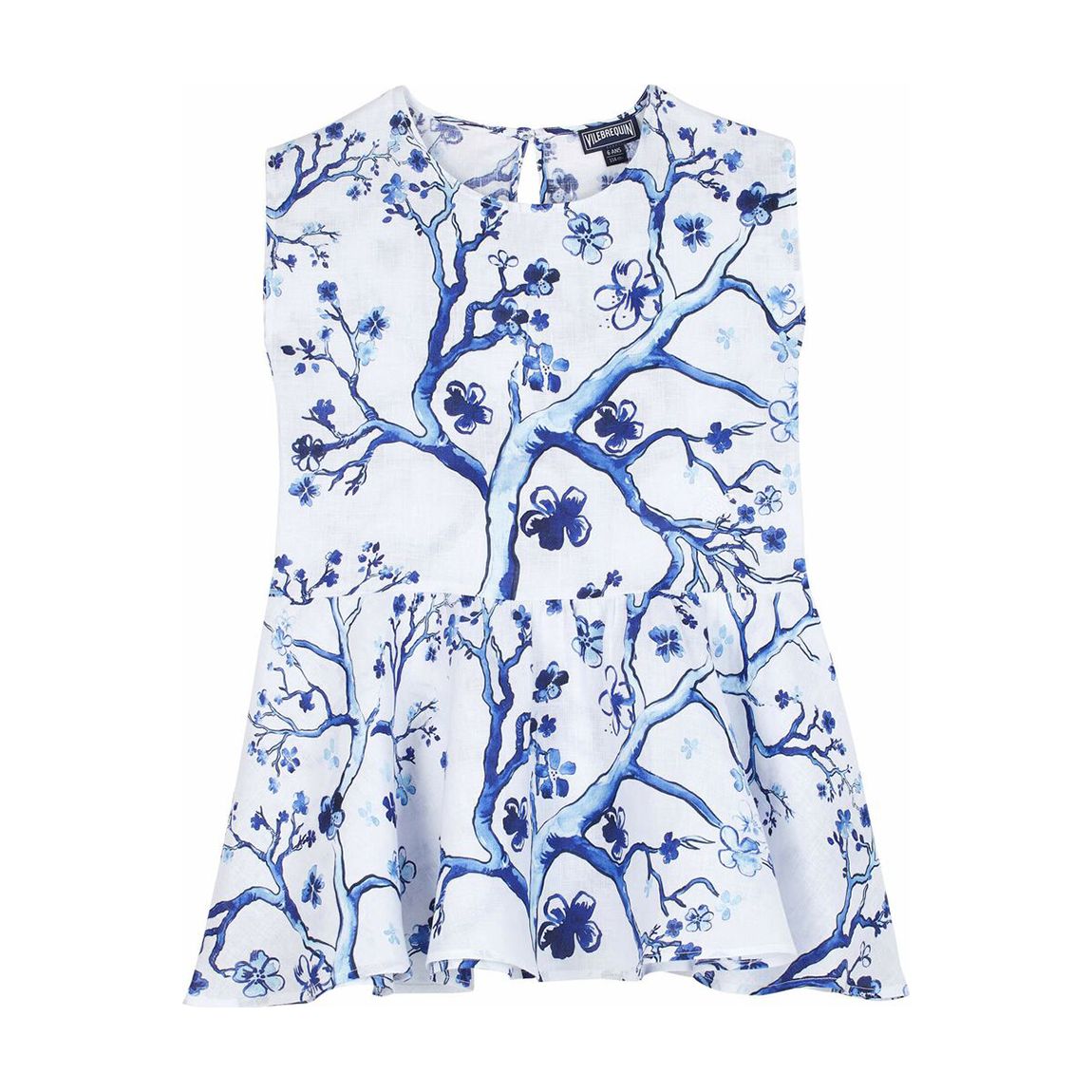 Girls' Blue Gustavia Linen Dress main product photo