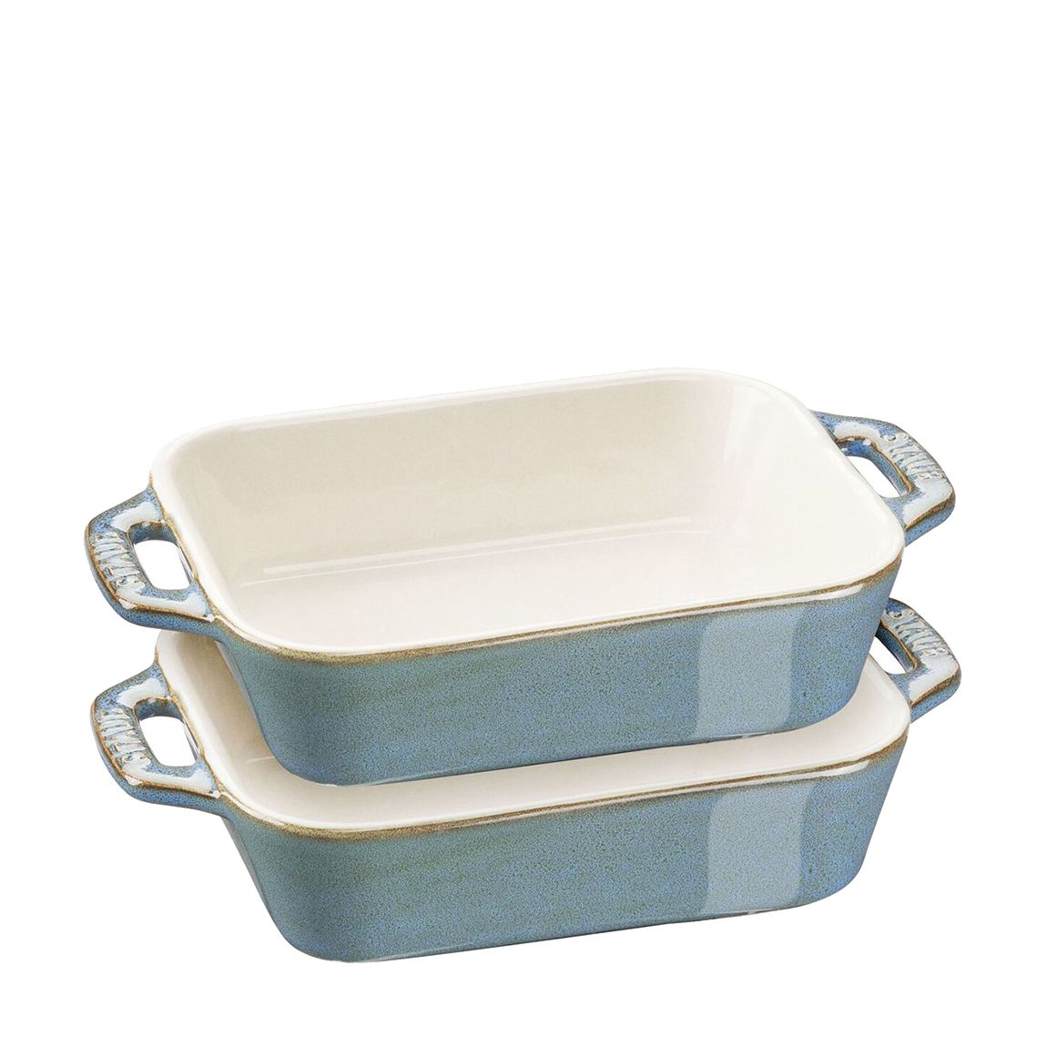 Set of 2 Ancient Turquoise Rectangular Oven Dishes main product photo