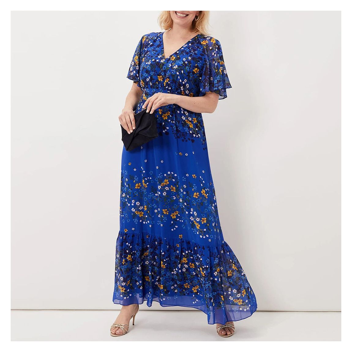 Blue Georgie Tiered Maxi Dress main product photo