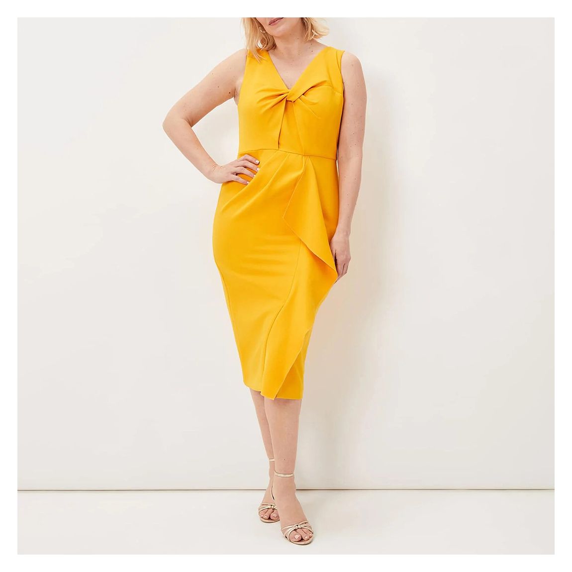 Yellow Rosalyn Twist Frill Dress main product photo