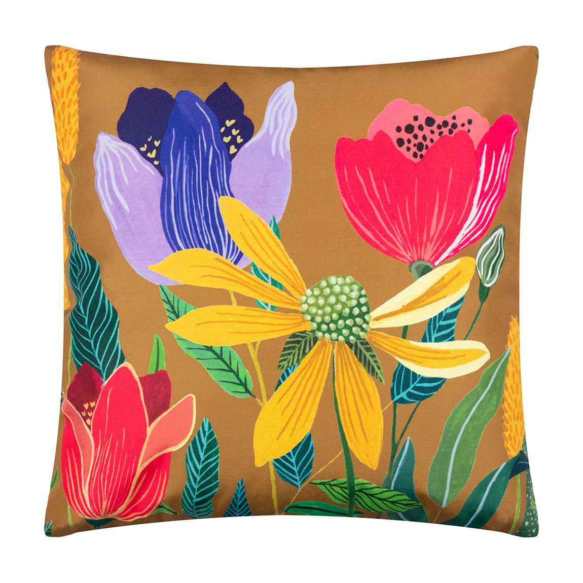 House Of Bloom Celandine 43x43cm Outdoor Cushion, Saffron main product photo