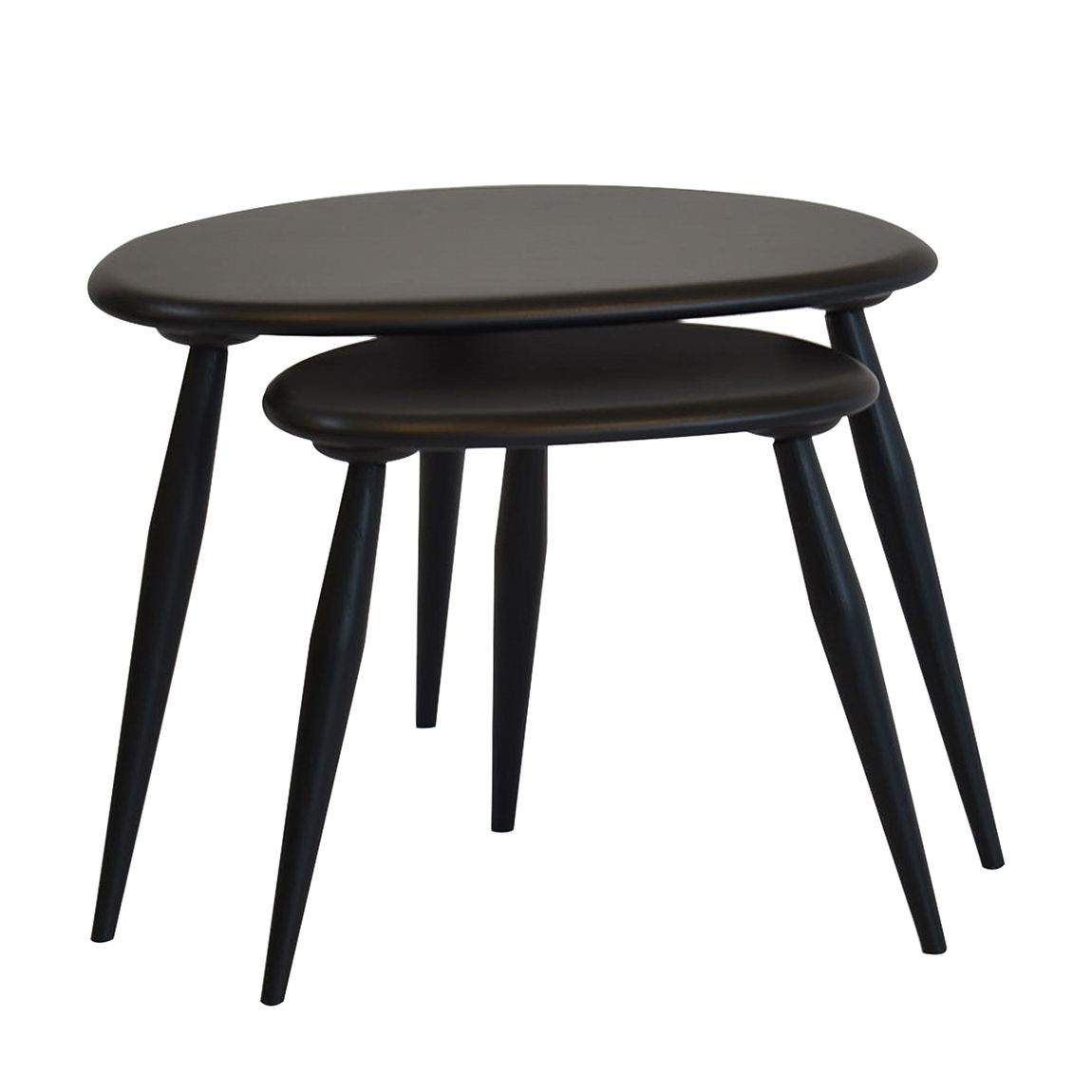 Pebble Nest of 2 Tables, Black main product photo
