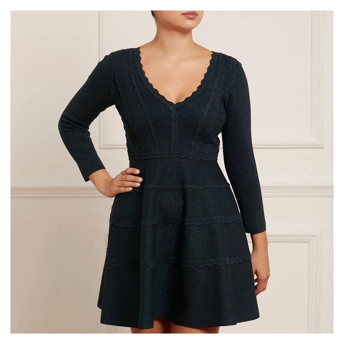 Black Shimmer Knit Mini Dress main product photo