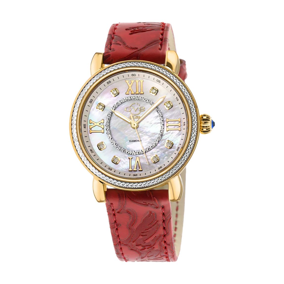 Women's Red/Gold Gevril GV2 Marsala Watch 37mm main product photo