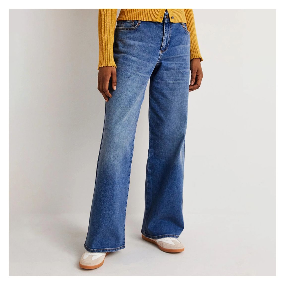 Blue Low Rise Wide Leg Stretch Jeans main product photo
