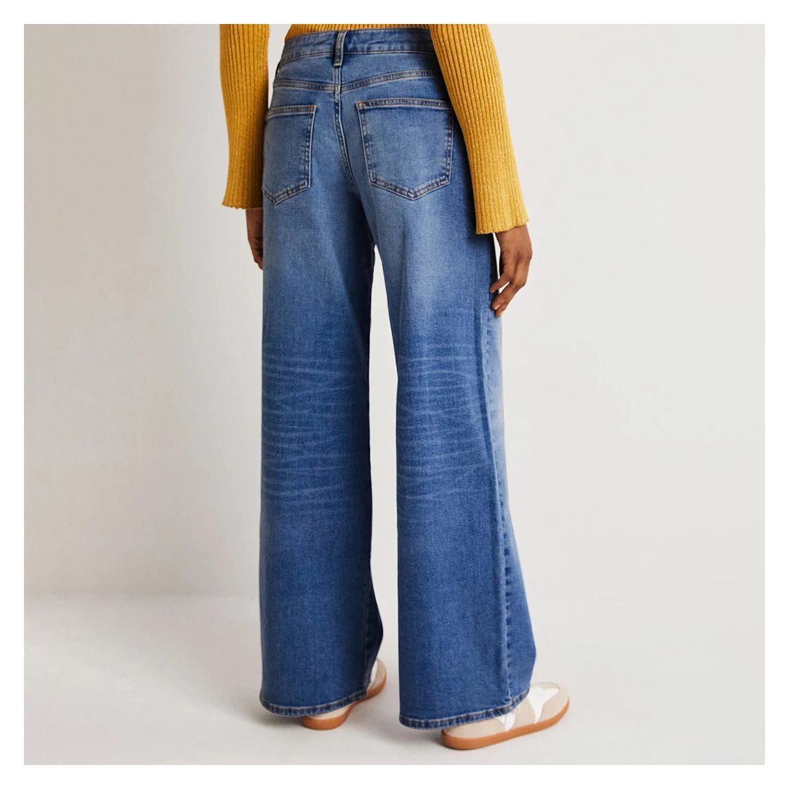 Blue Low Rise Wide Leg Stretch Jeans main product photo