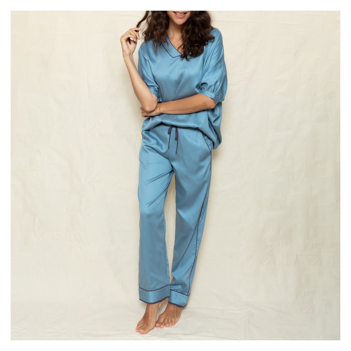 Duck Egg Blue Soho Pyjama Set main product photo