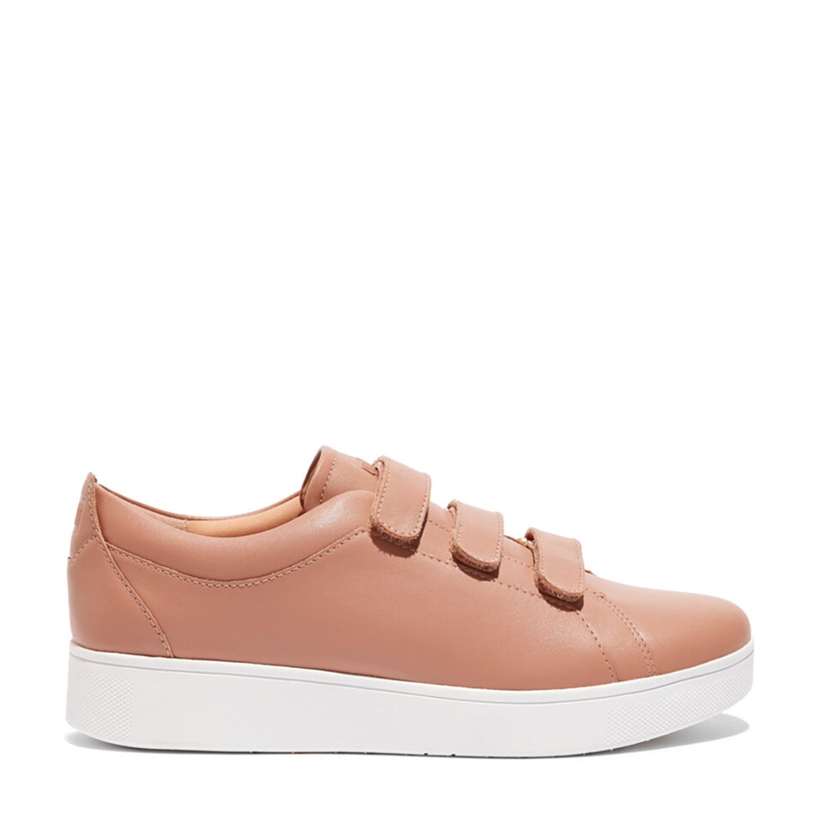 Beige Rally Quick Stop Fastening Leather Trainers main product photo