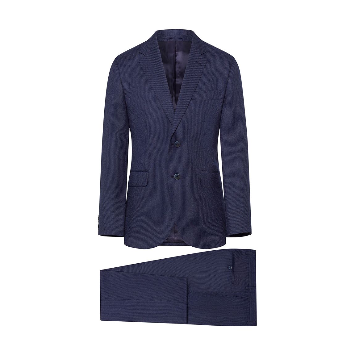 Navy Stripe Print Wool Suit main product photo