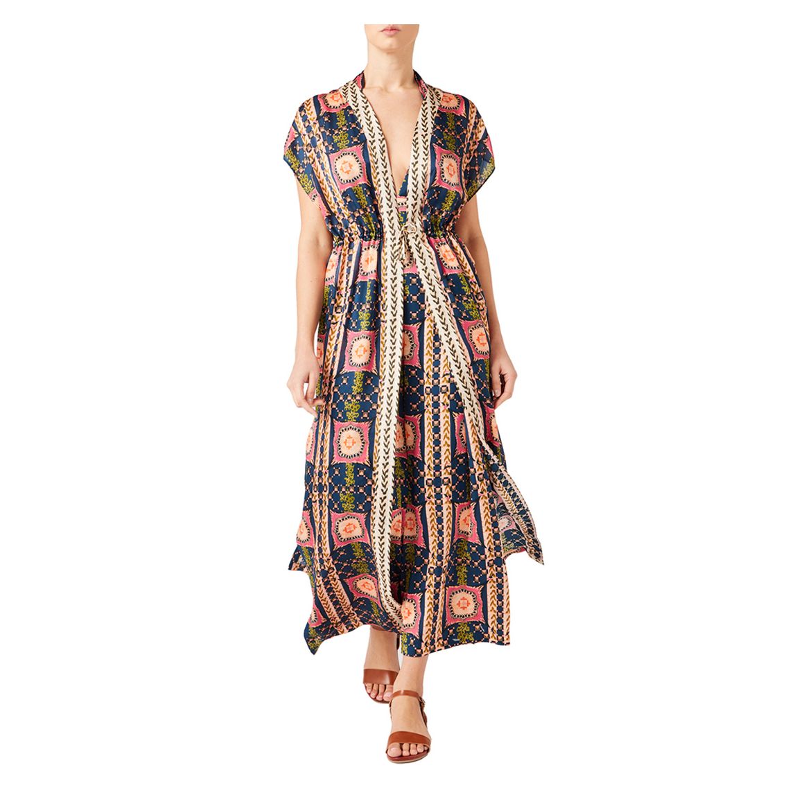 Multi Etoile Silk Printed Kaftan main product photo
