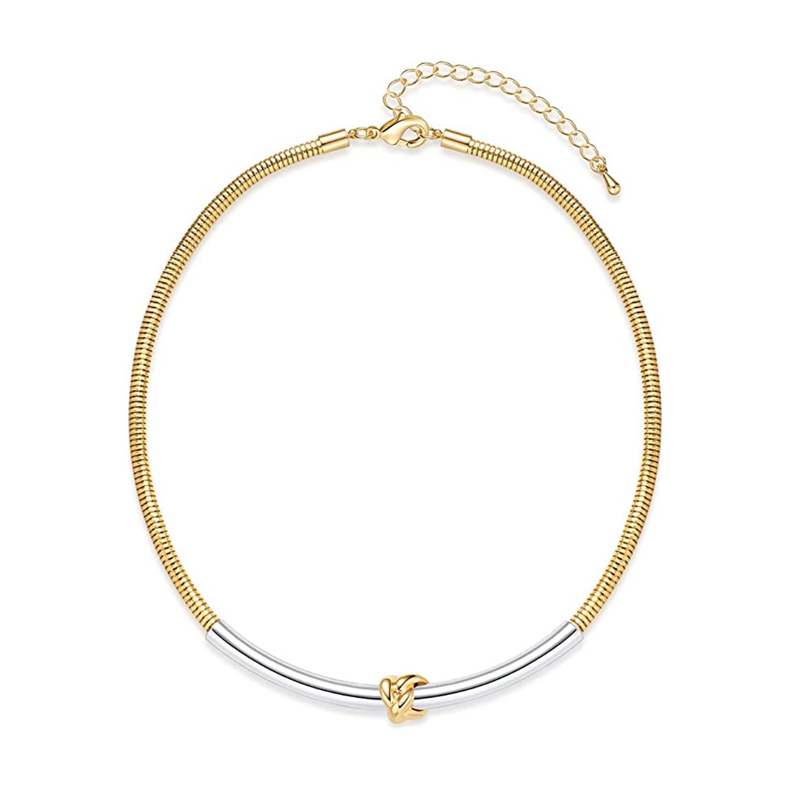 18K Gold Two Tone Infinity Knot Necklace main product photo