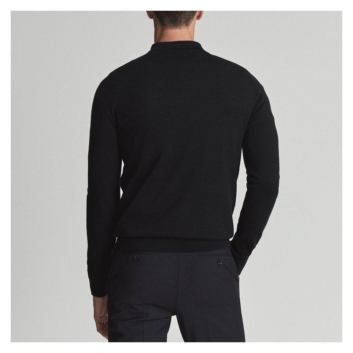 Black Trafford Button Wool Jumper main product photo