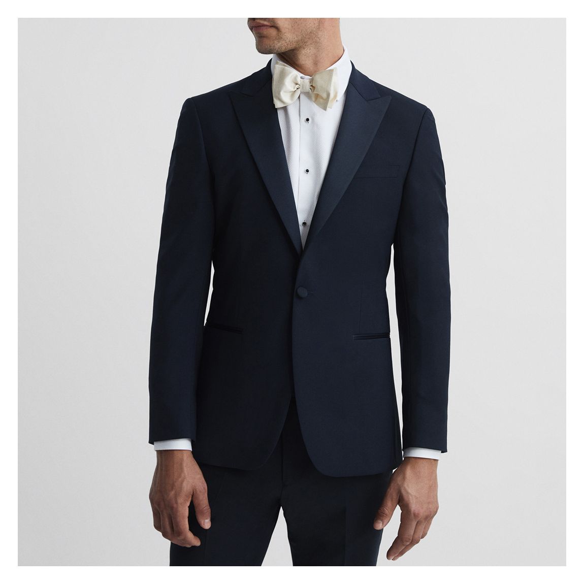 Navy Poker Single Breasted Wool Blend Jacket main product photo