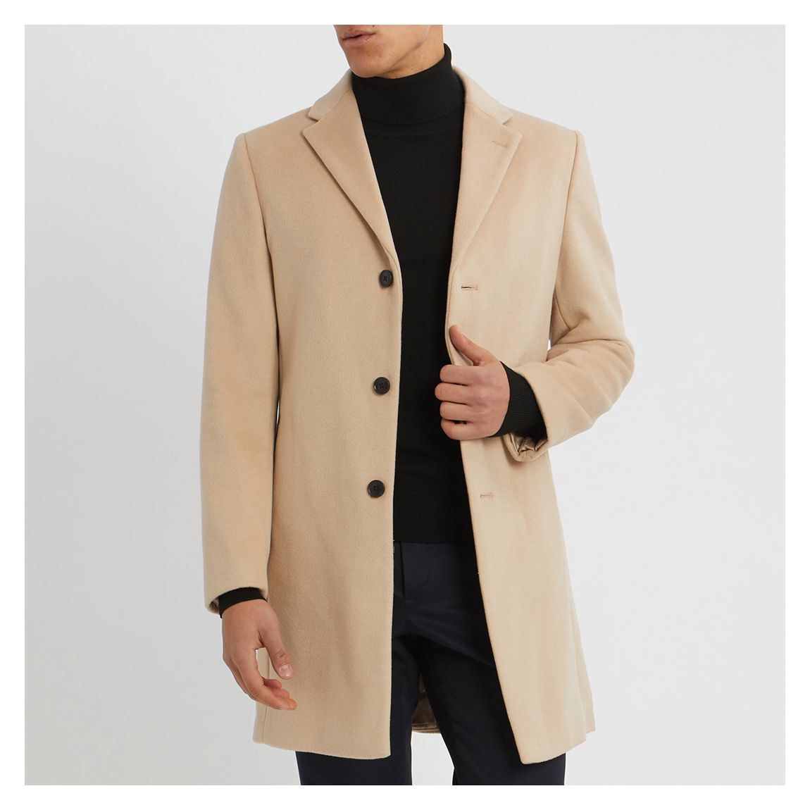 Camel Caleb Longline Wool Blend Coat main product photo