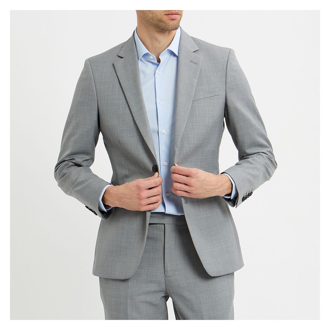 Grey Field Wool Blend Suit Jacket main product photo