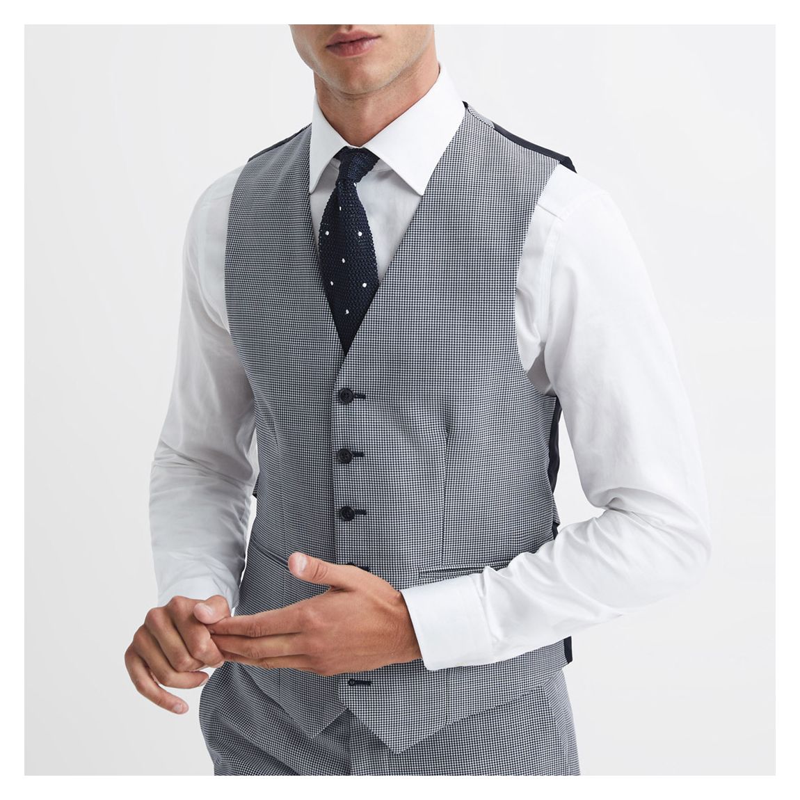 Grey Grange Puppytooth Wool Waistcoat main product photo