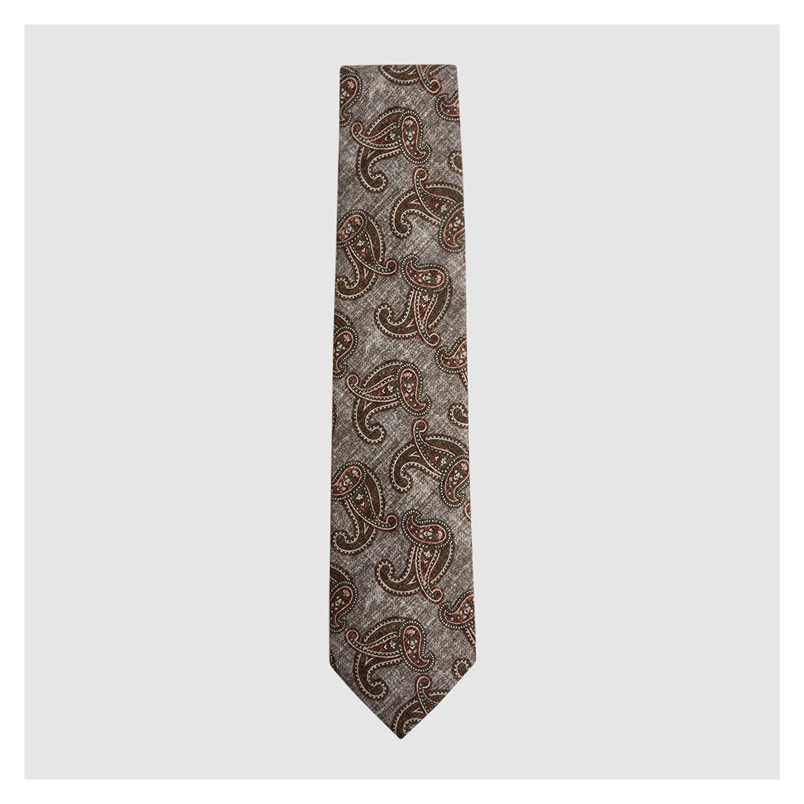 Grey Galaxy Paisley Print Silk Blend Tie main product photo