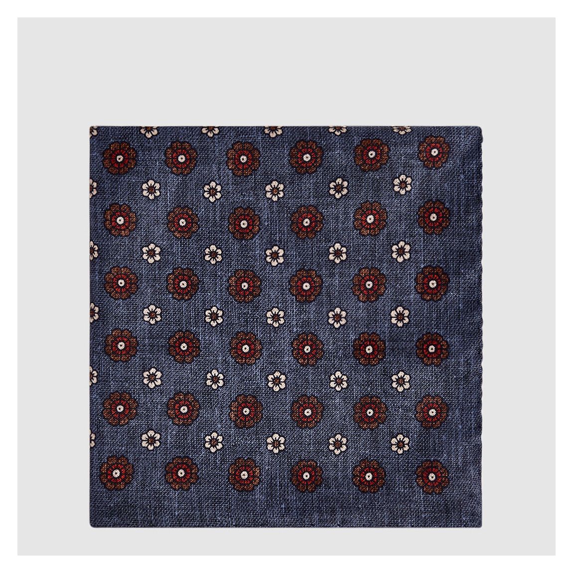 Blue Dawn Medallion Print Silk Pocket Square main product photo