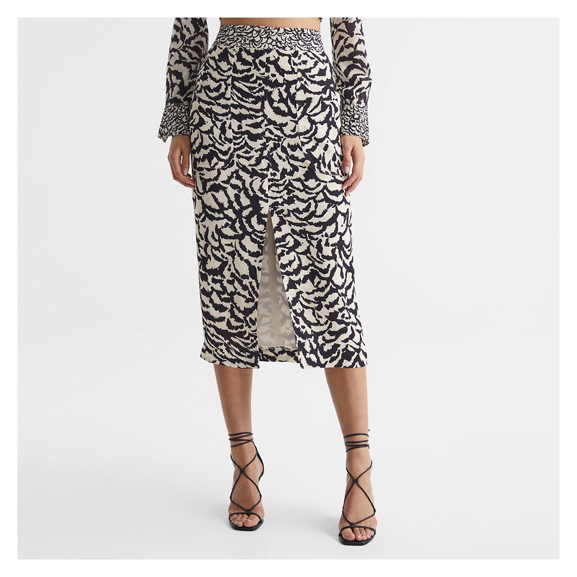 White Tori Animal Print Skirt main product photo