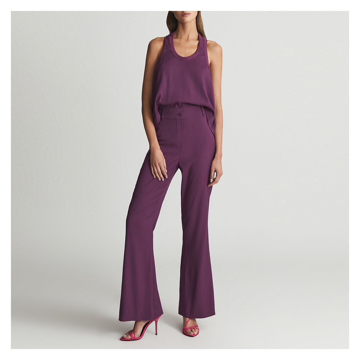 Purple Ella Lace Back Jumpsuit main product photo