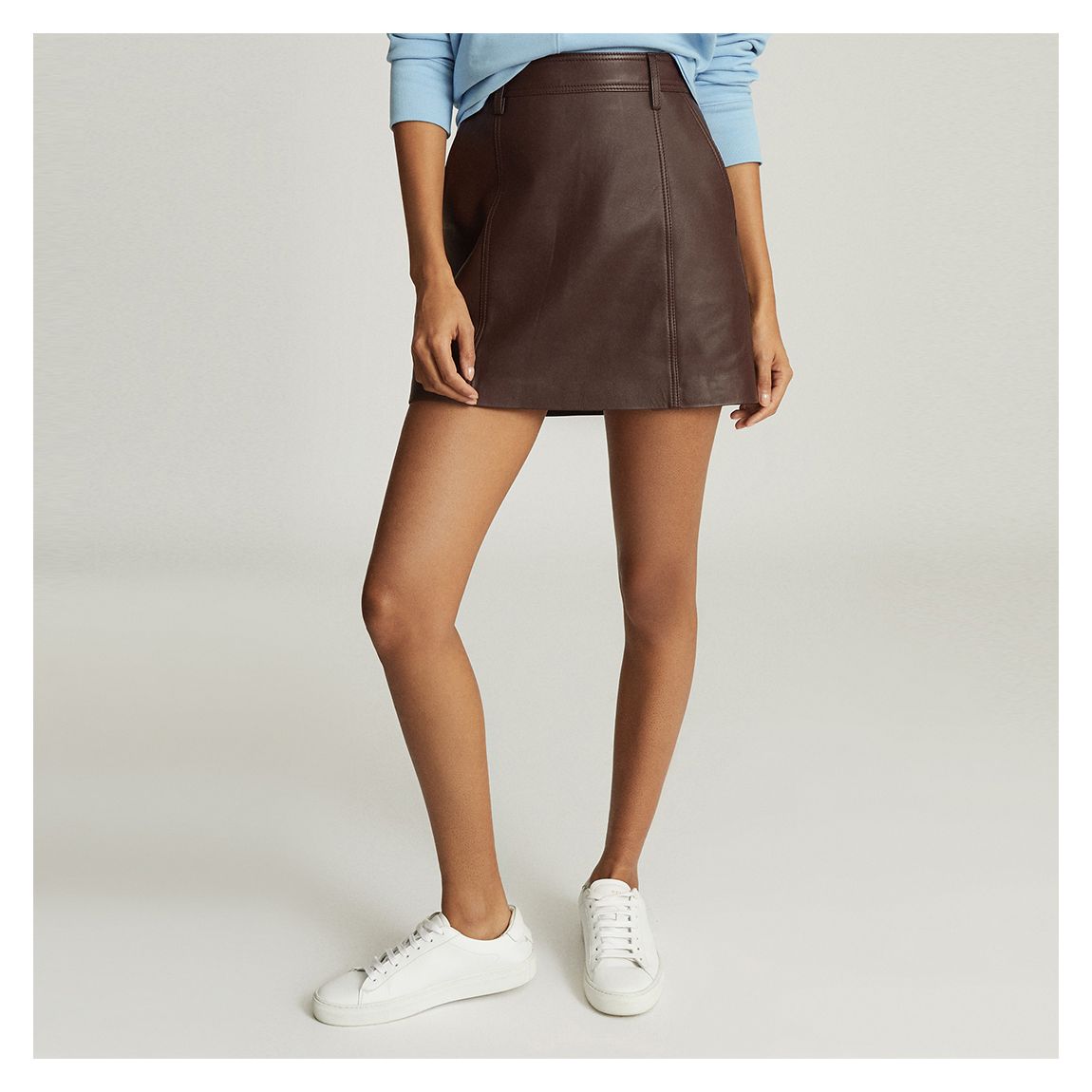 Berry Eliza Leather Mini Skirt main product photo