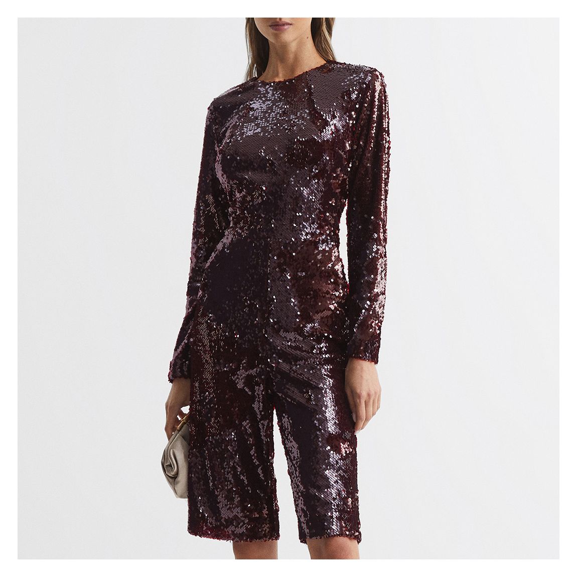 Burgundy Siarra Sequin Culotte Jumpsuit main product photo