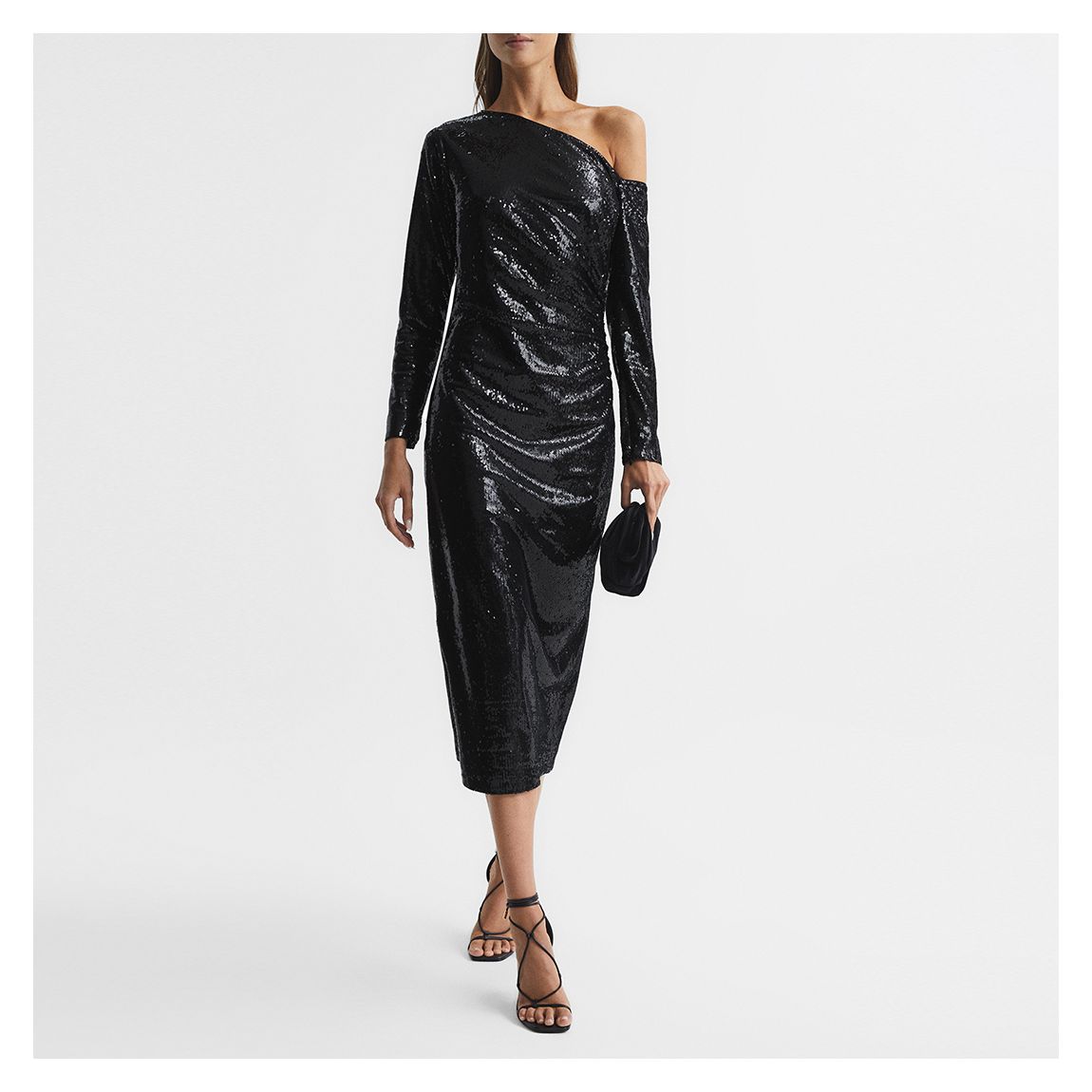 Black Jodie Sequin Midi Dress main product photo