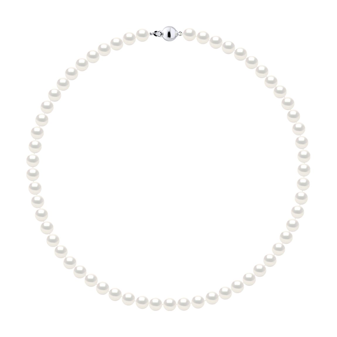 White Real Cultured Freshwater Pearl Necklace main product photo