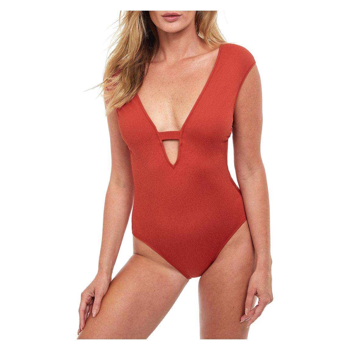 Amber She One Piece Plunging Swimsuit main product photo