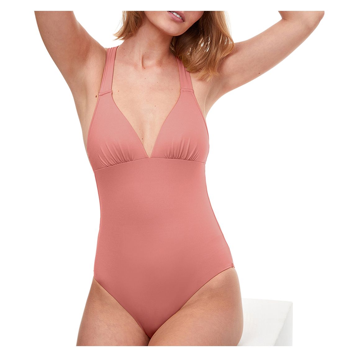 Blush Luma Deep Plunge Halter One Piece Swimsuit main product photo