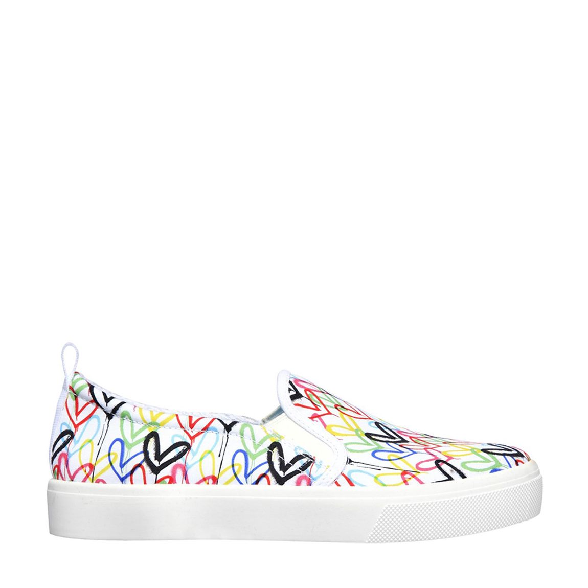 White Multi Poppy Drippin Love Slip Ons main product photo