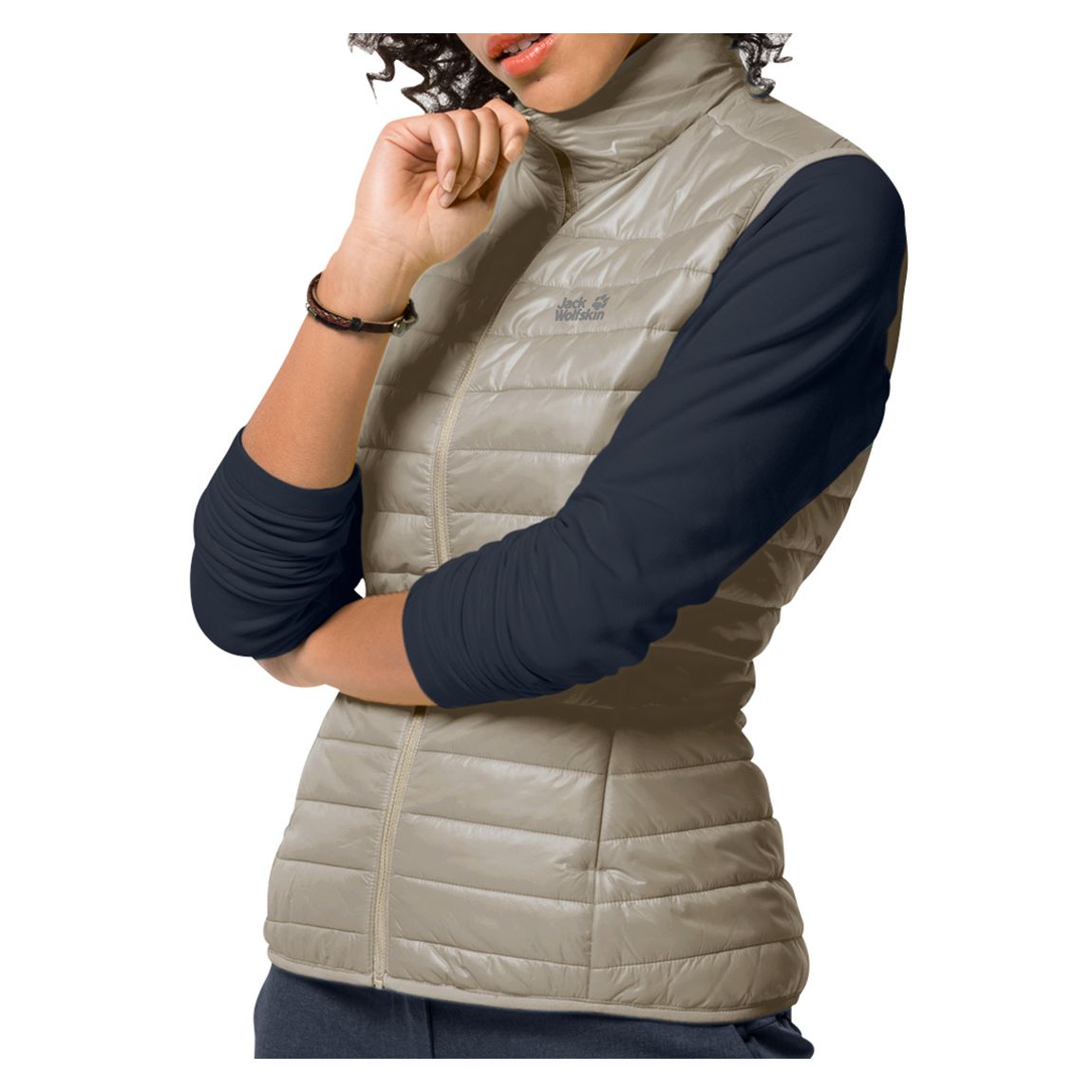 Beige JWP Quilted Gilet main product photo