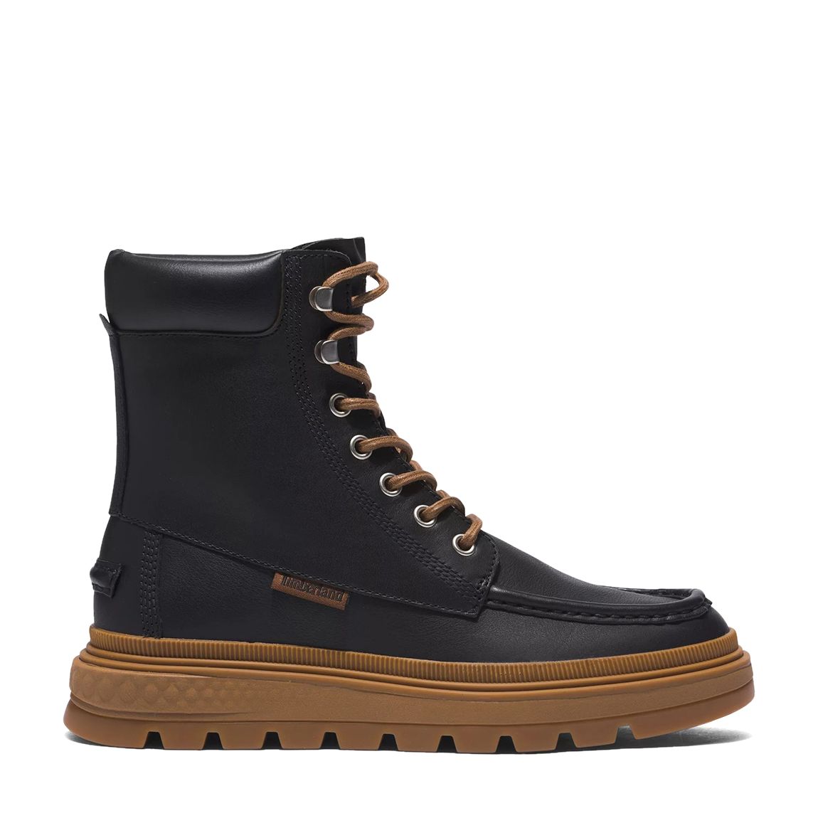 Jet Black Ray City Moc Toe Lace Up Boot main product photo