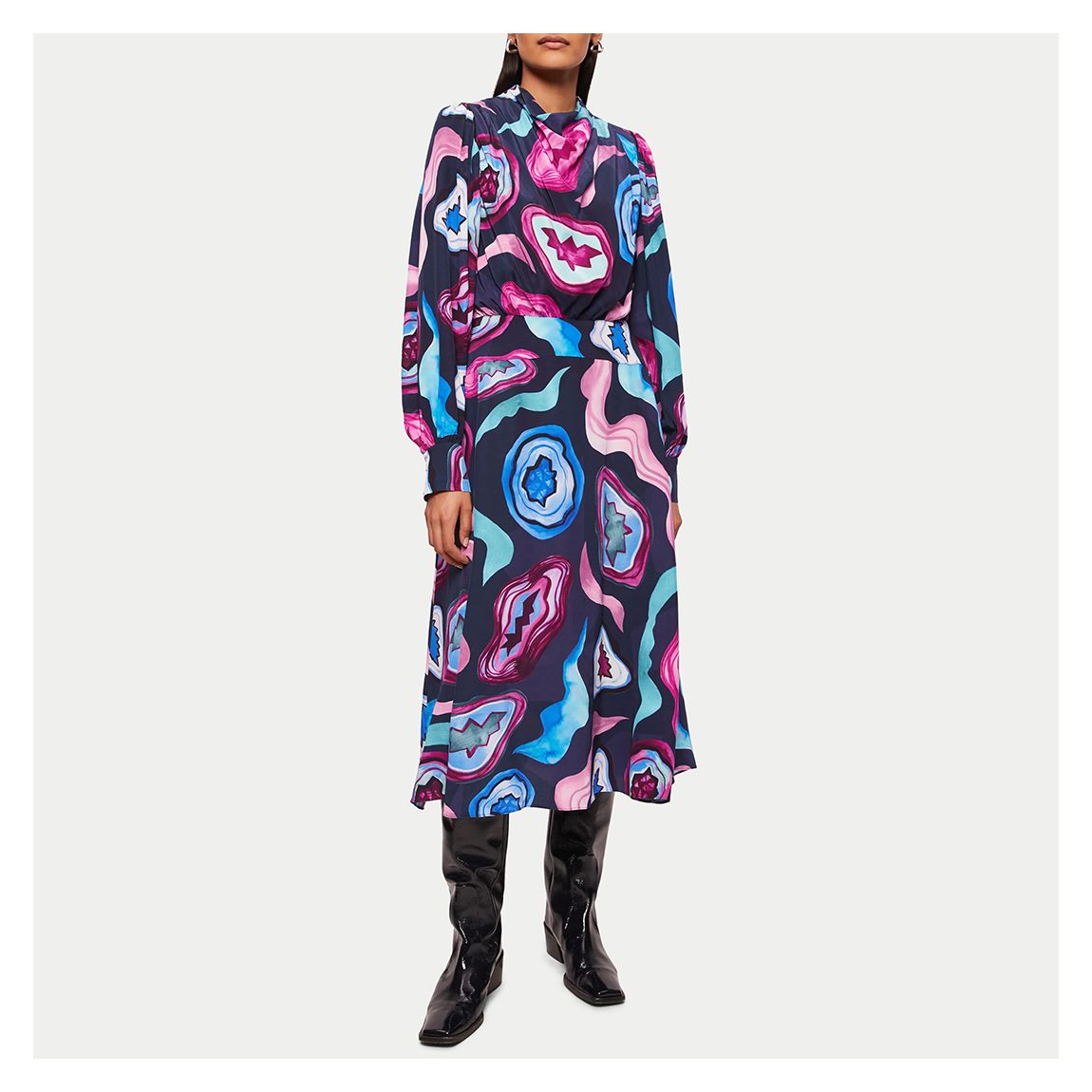 Navy Agate Gem Midi Dress main product photo
