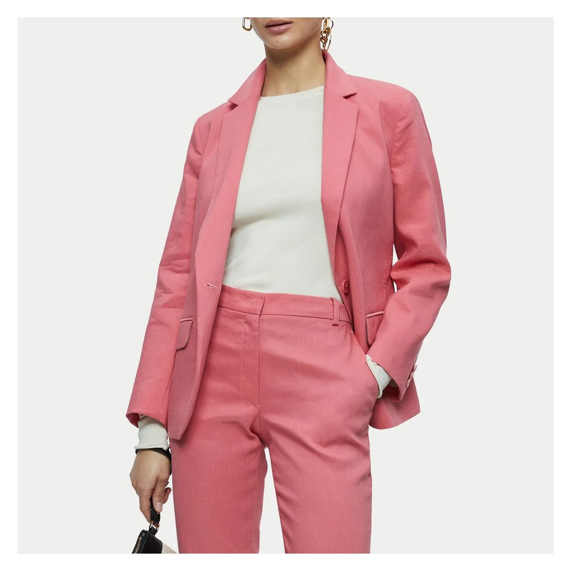 Pink Portofino Linen Blend Blazer main product photo