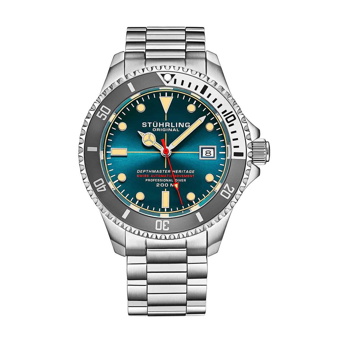 Men's Silver/Light Blue Swiss Automatic Depth Master Diver Watch 42mm main product photo