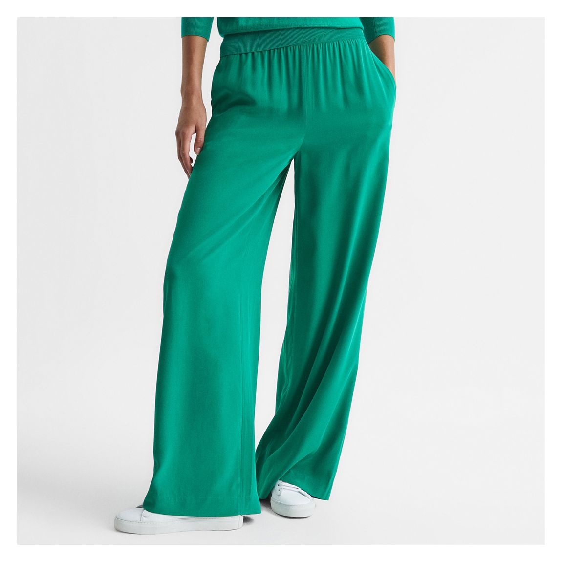 Green Jemma Silk Trousers main product photo