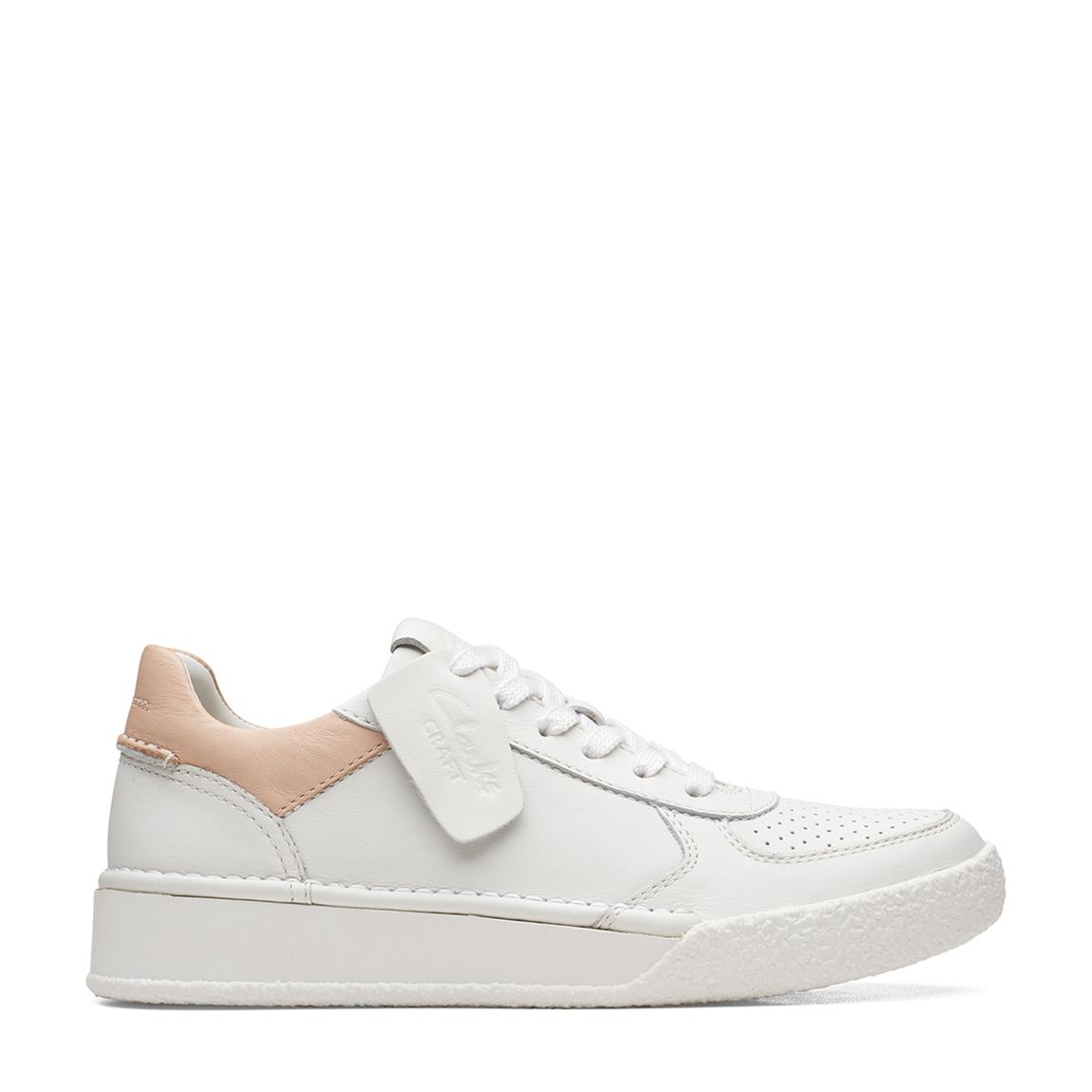 White And Blush CraftCup Run Leather Trainers main product photo