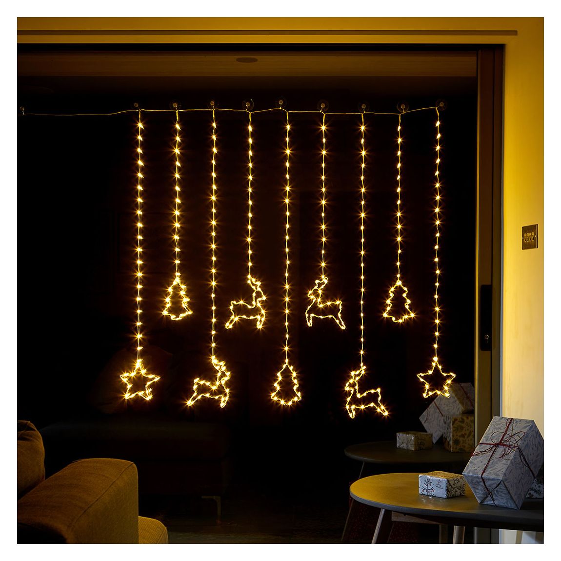 Festive Curtain Lights, Warm White main product photo