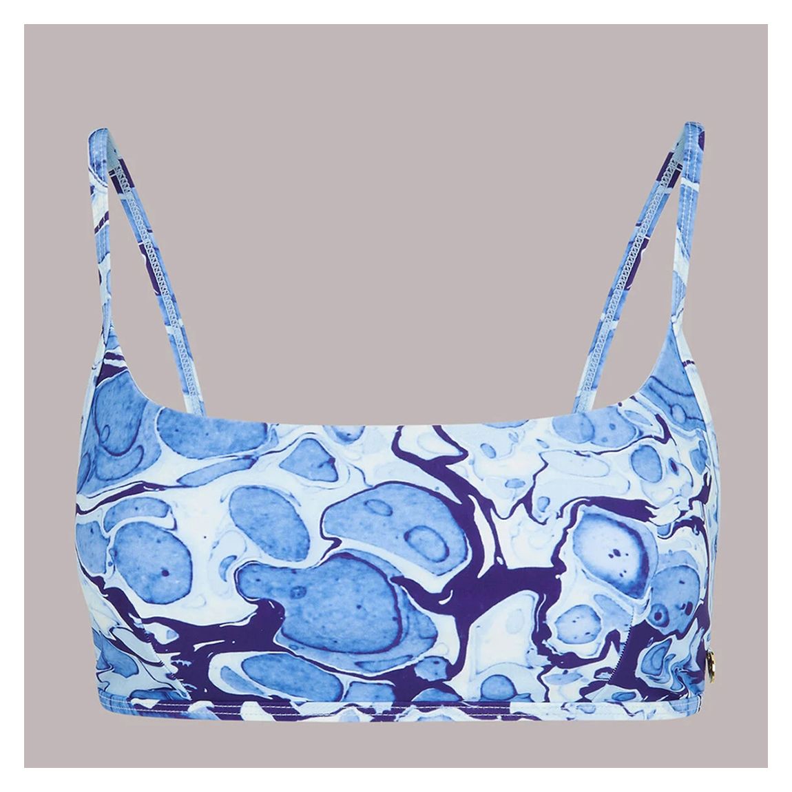Blue Marble Print Bikini Top main product photo