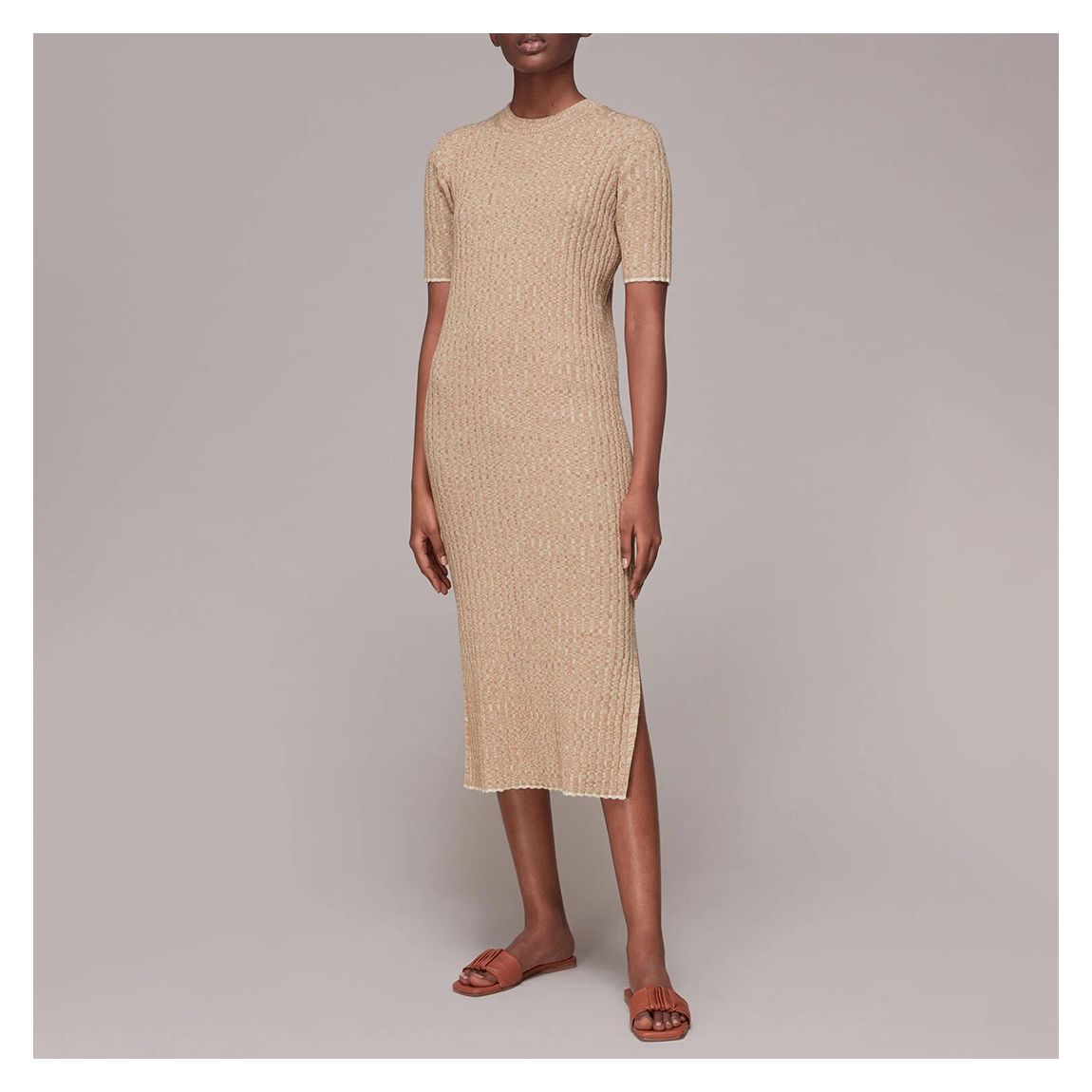 Camel Eva Rib Knit Midi Dress main product photo