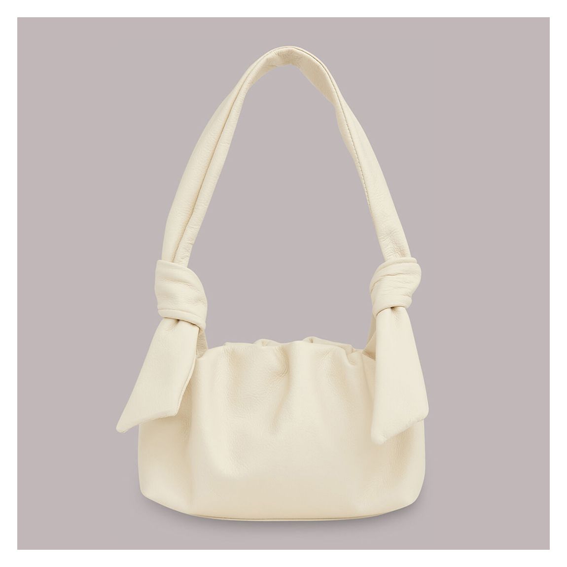 Cream Ravi Ruched Leather Mini Bag main product photo