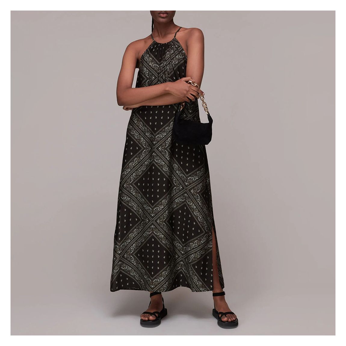 Black Bandana Print Maxi Dress main product photo