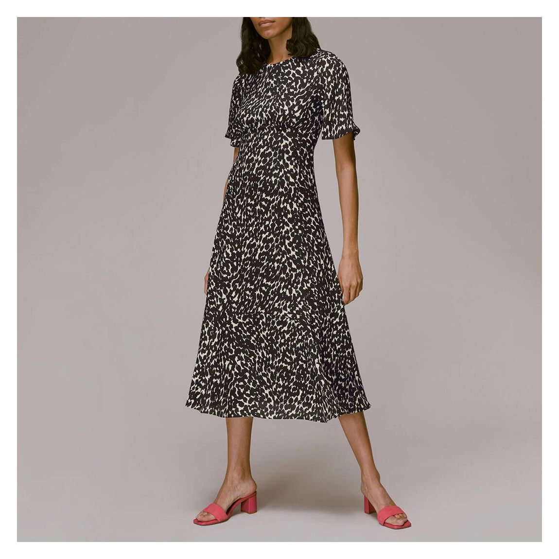 Black Alana Printed Midi Dress main product photo